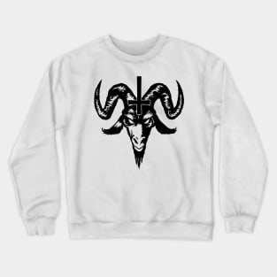 Satanic Goat Head with Cross (black) Crewneck Sweatshirt